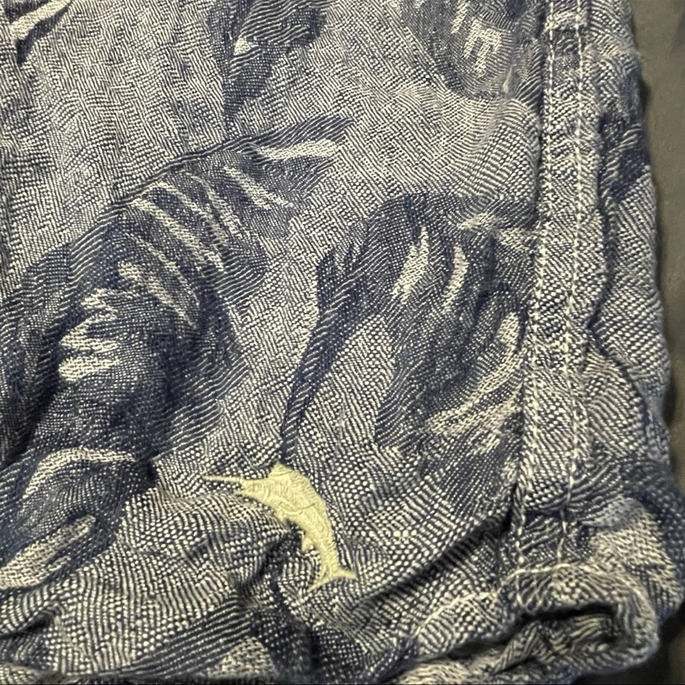 Vintage Tommy Bahama " Help Me Fronda" Ocean Deep 100% Linen Large - Picture 2 of 9
